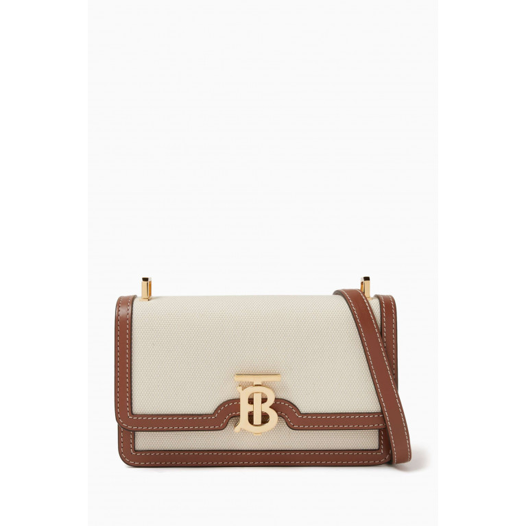Burberry - Mini TB Shoulder Bag in Canvas & Leather