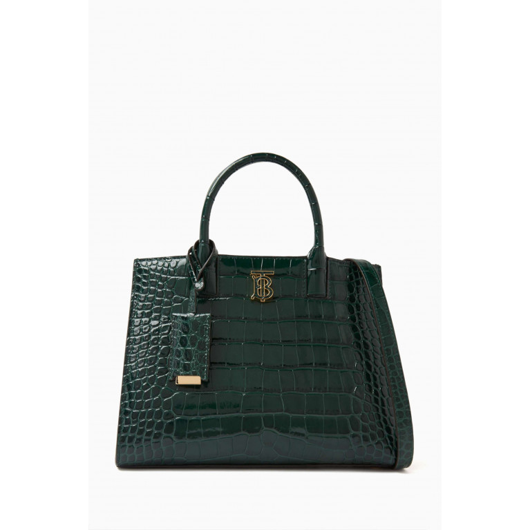 Burberry - Mini Frances Tote Bag in Croc-embossed Leather