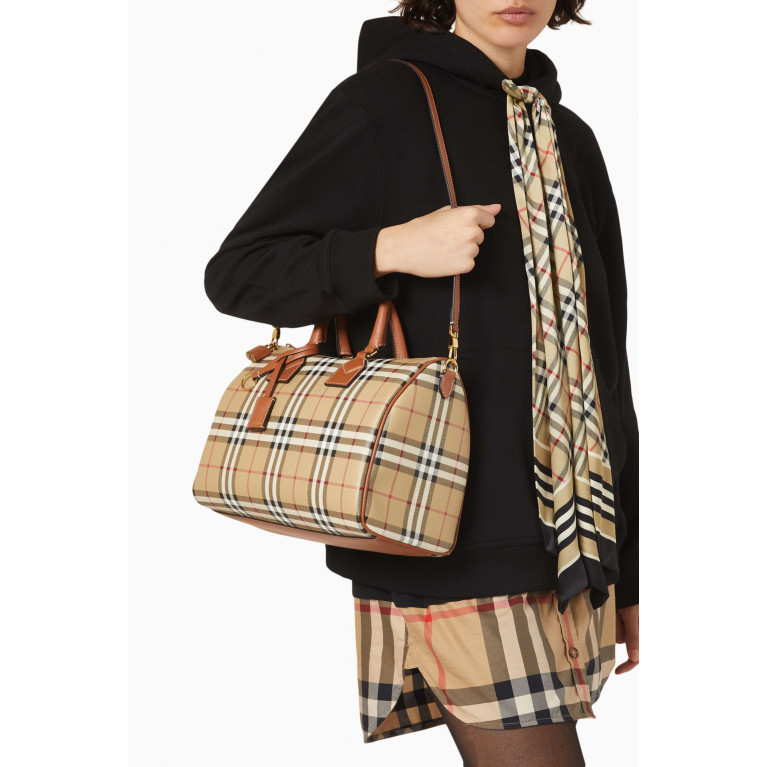 Burberry - Medium Bowling Bag in Check Canvas