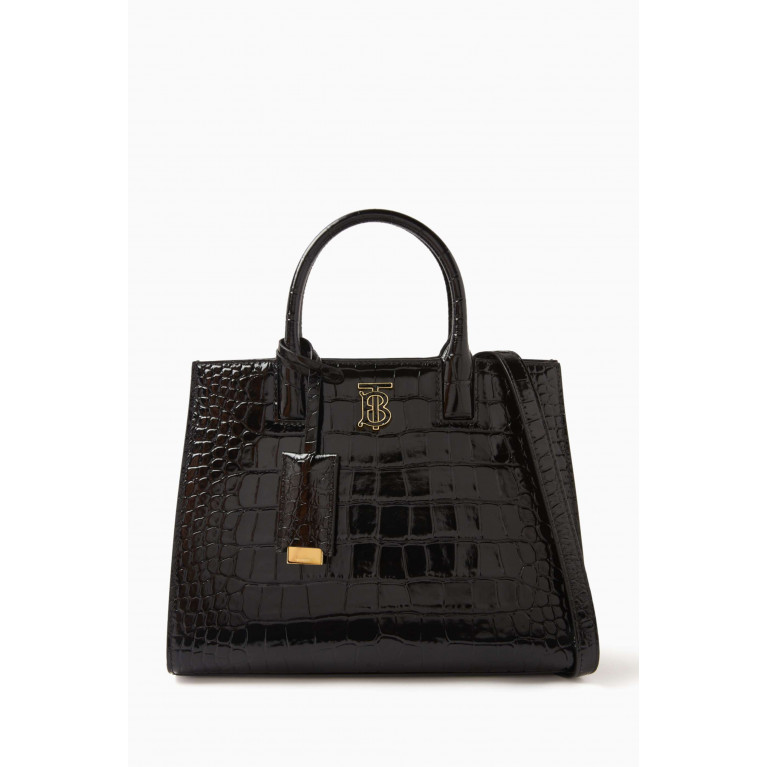 Burberry - Mini Frances Tote Bag in Croc-embossed Leather