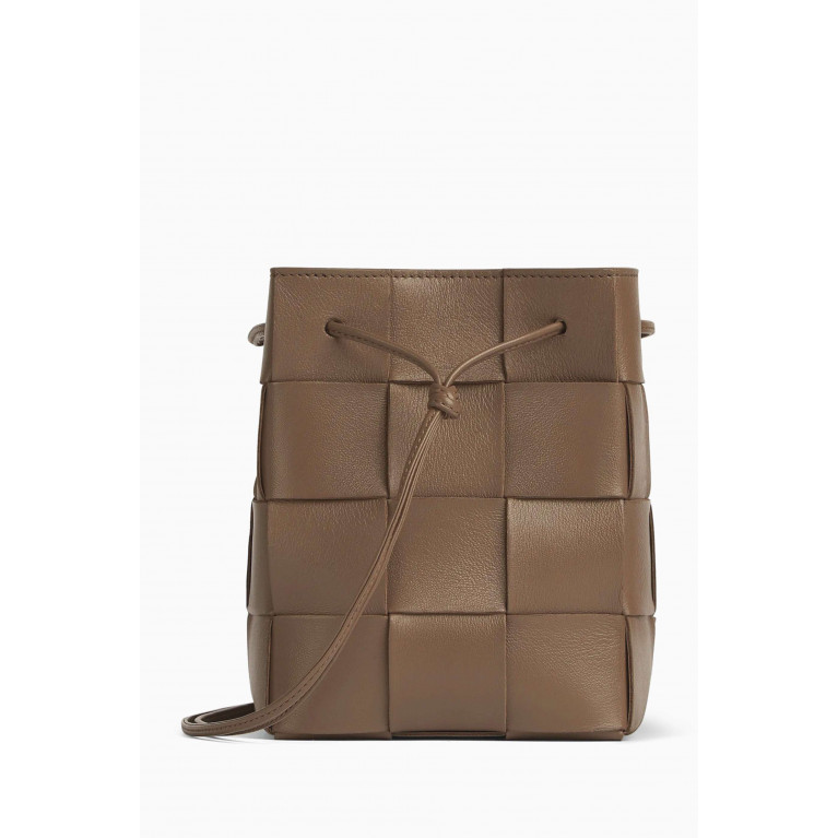 Bottega Veneta - Small Crossbody Bucket Bag in Intrecciato Leather