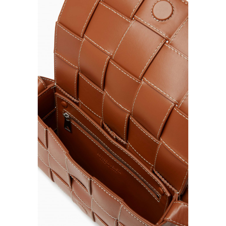 Bottega Veneta - Cassette Crossbody Bag in Orthogonal Woven Leather