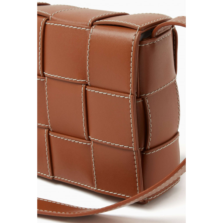 Bottega Veneta - Cassette Crossbody Bag in Orthogonal Woven Leather