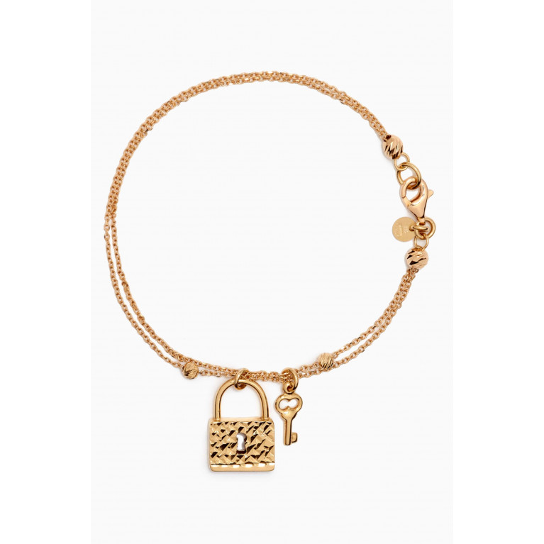 Damas - Moda Geometrica Lock & Key Bracelet in 18kt Gold