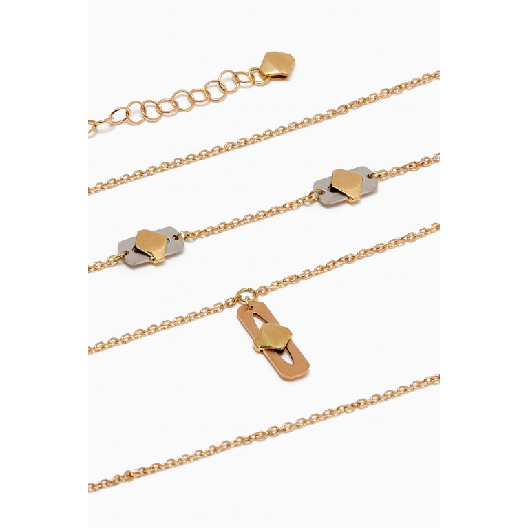 Damas - Moda Geometrica Layered Necklace in 18kt Gold