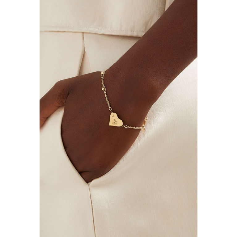 Damas - Moda Geometrica Heart Bracelet in 18kt Gold