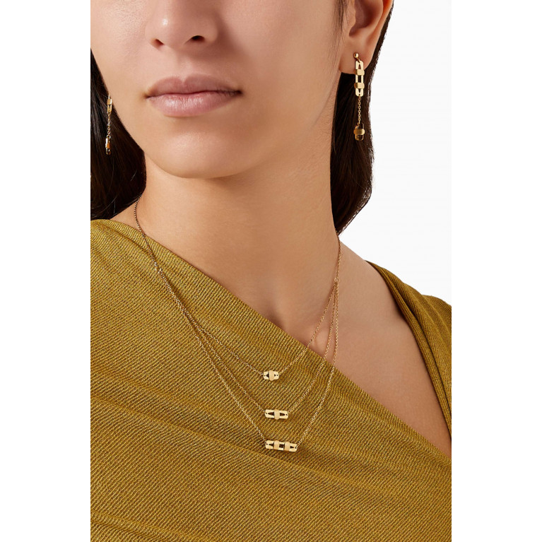 Damas - Moda Geometrica Three-layer Necklace in 18kt Gold