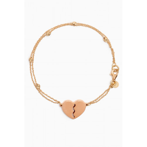 Damas - Moda Geometrica Heart Bracelet in 18kt Gold