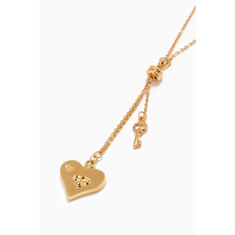 Damas - Moda Geometrica Heart Drop Necklace in 18kt Gold