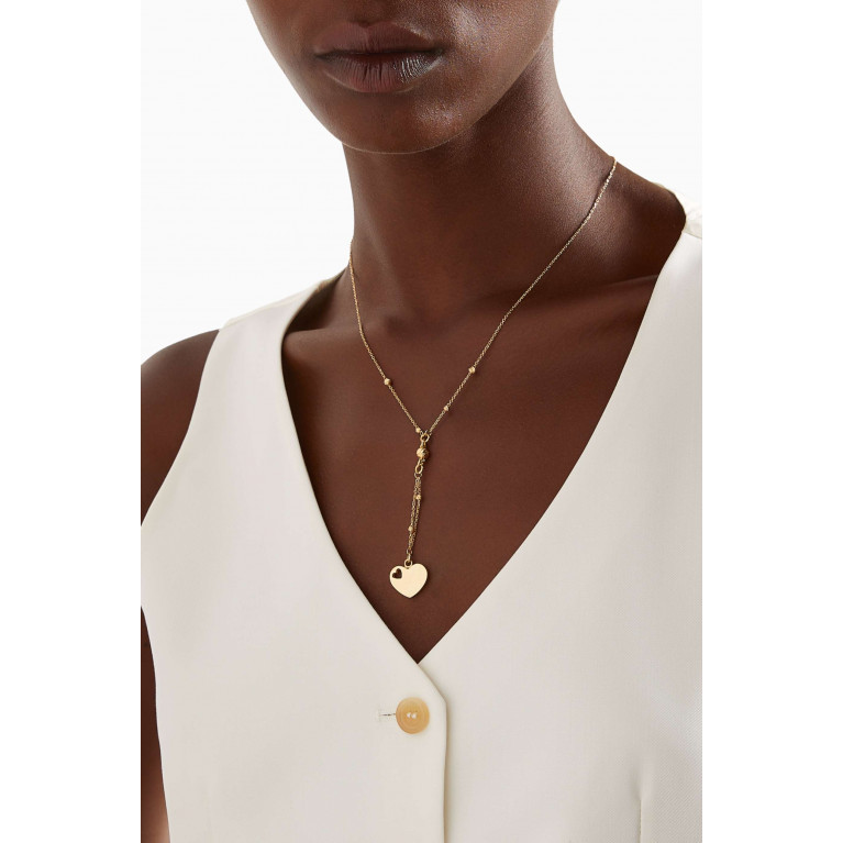 Damas - Moda Heart Drop Necklace in 18kt Gold