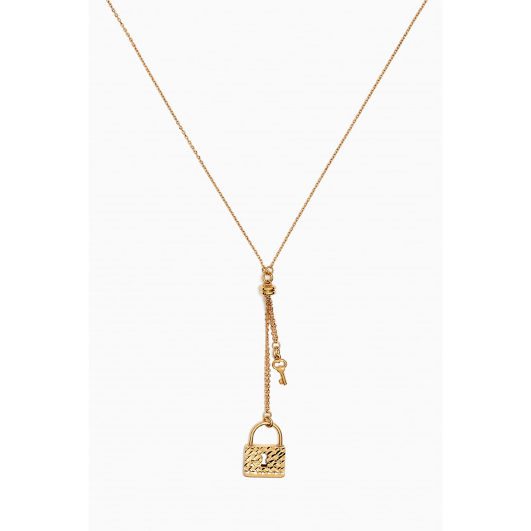 Damas - Moda Lock & Key Necklace in 18kt Gold