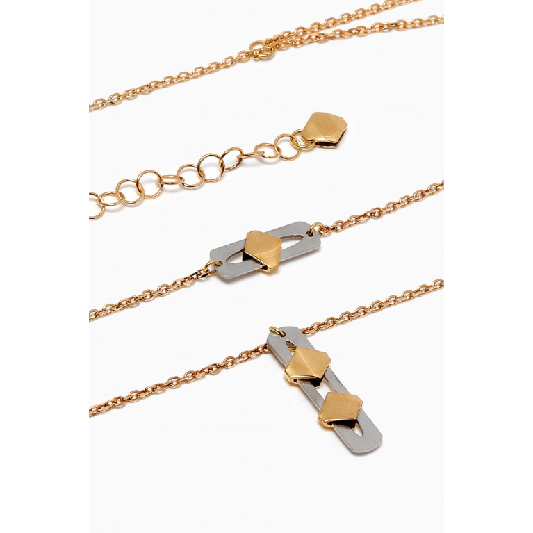 Damas - Moda Geometrica Two-layer Necklace in 18kt Gold