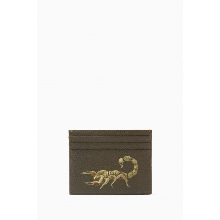 MONTROI - Scorpion Print Card Holder in Leather