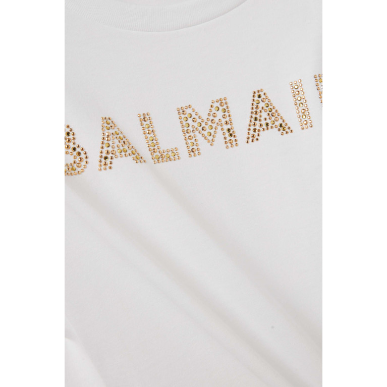 Balmain - Embellished Logo T-shirt in Cotton