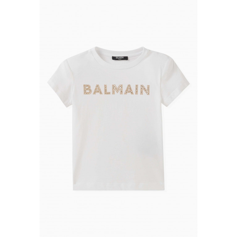 Balmain - Embellished Logo T-shirt in Cotton