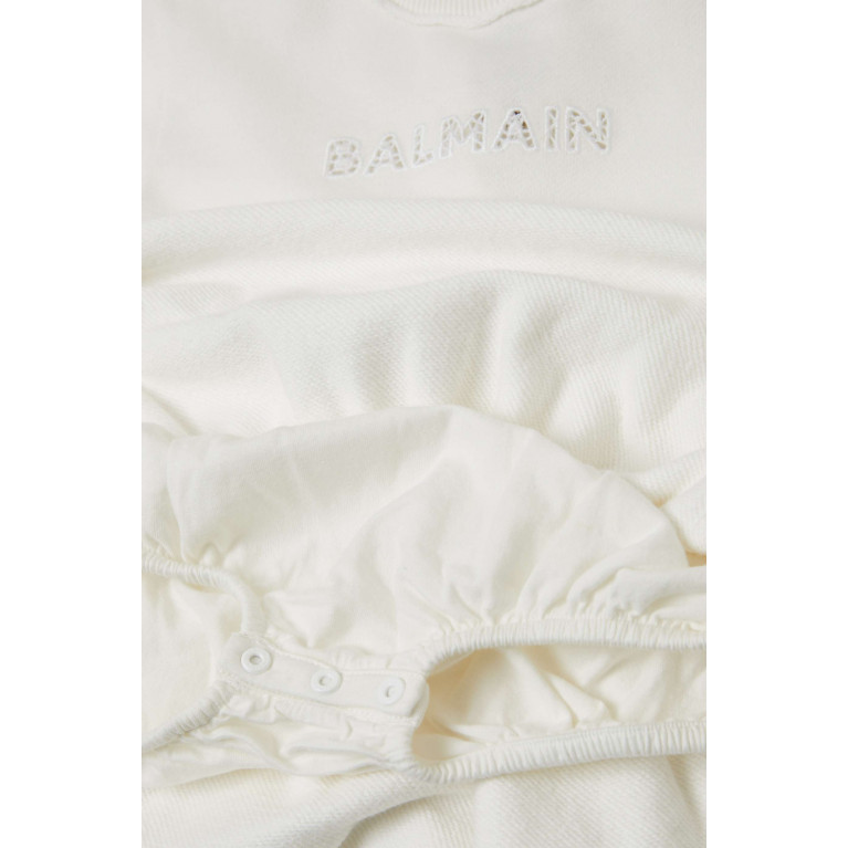 Balmain - Logo Dress in Jersey White