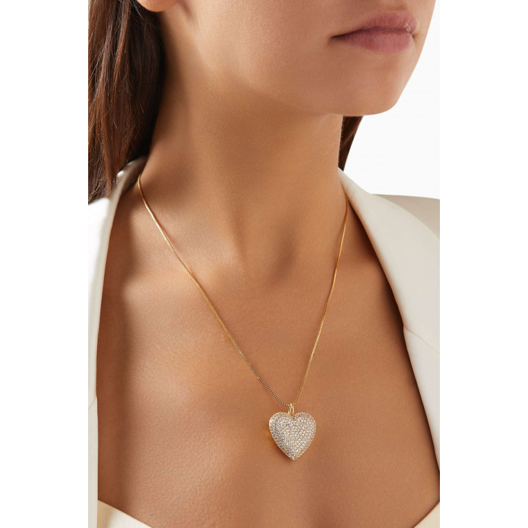 Crystal Haze - Queen of Hearts Chain Necklace in 18kt Gold-plating