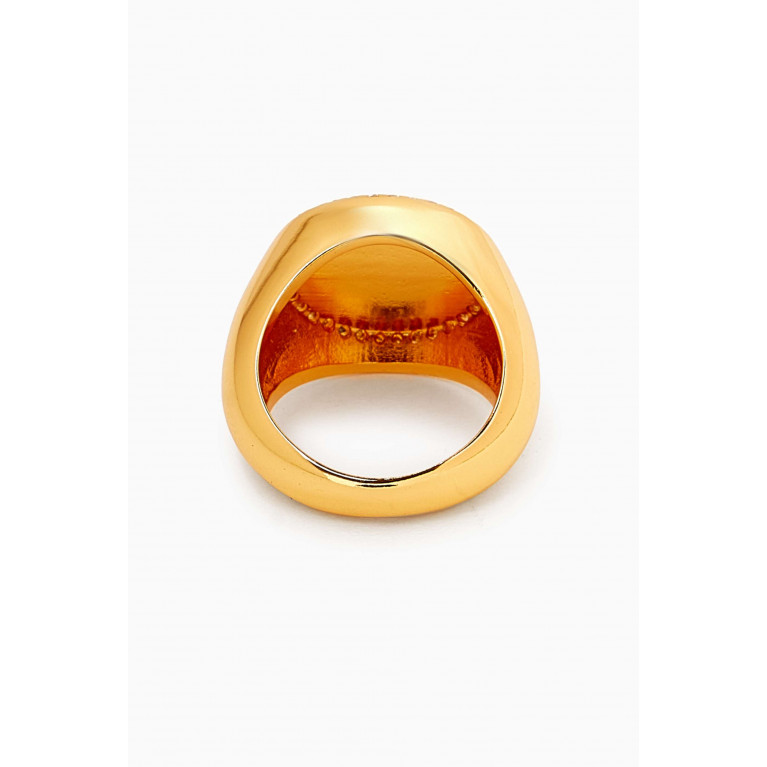 Crystal Haze - x Rawda Acacia Signer Ring in 18kt Gold-plating