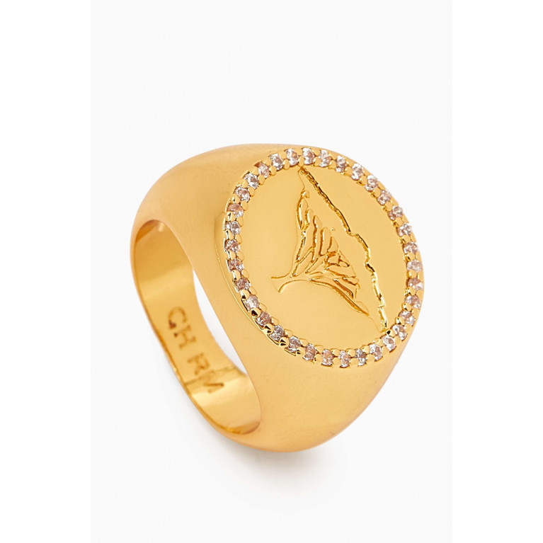 Crystal Haze - x Rawda Acacia Signer Ring in 18kt Gold-plating