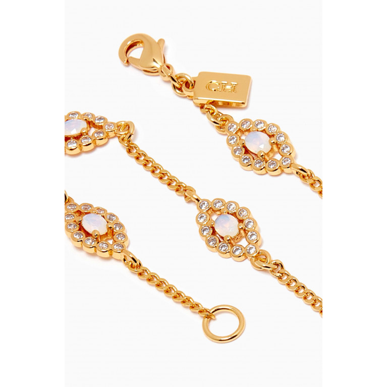 Crystal Haze - Evil Eye Bracelet in 18kt Gold-plated Brass