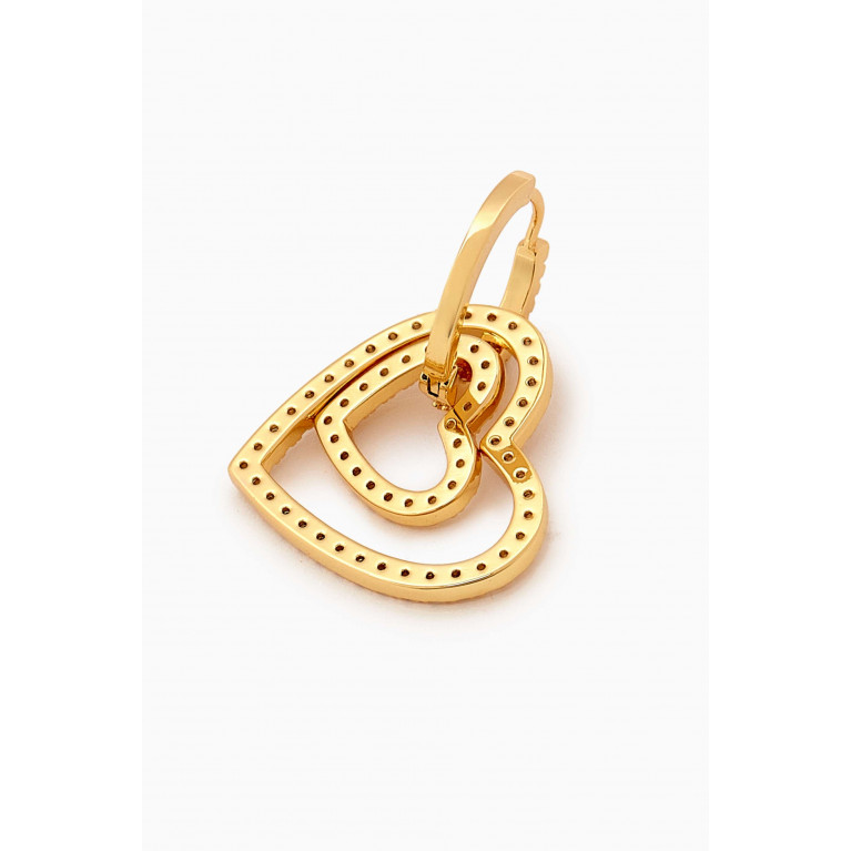 Crystal Haze - Heart Collector Single Earring in 18kt Gold-plated Brass