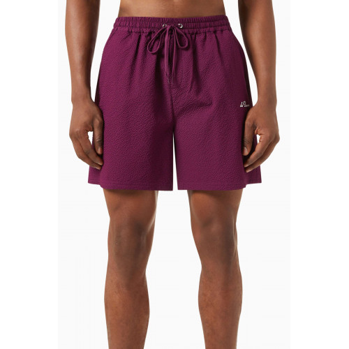 Les Deux - Stan Swim Shorts in Seersucker Purple