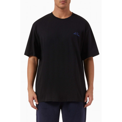 Les Deux - Crew T-shirt in Cotton Jersey Black