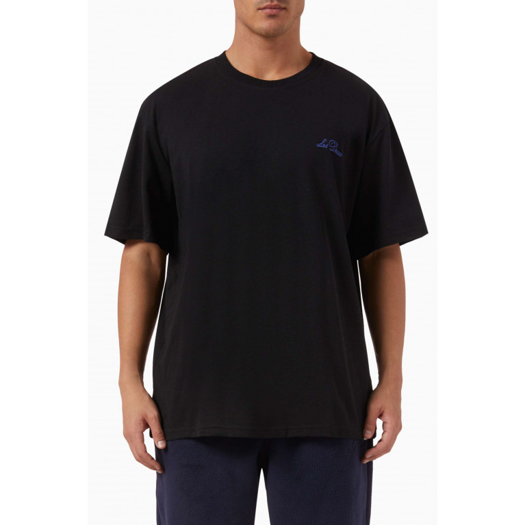 Les Deux - Crew T-shirt in Cotton Jersey Black