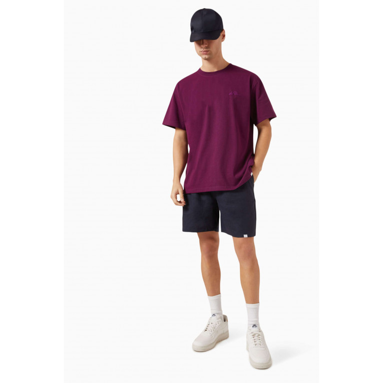 Les Deux - Crew T-shirt in Cotton Jersey Purple