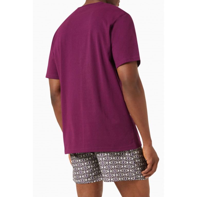 Les Deux - Flag T-shirt in Recycled Cotton-jersey Purple