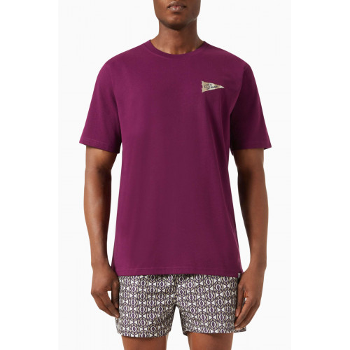Les Deux - Flag T-shirt in Recycled Cotton-jersey Purple