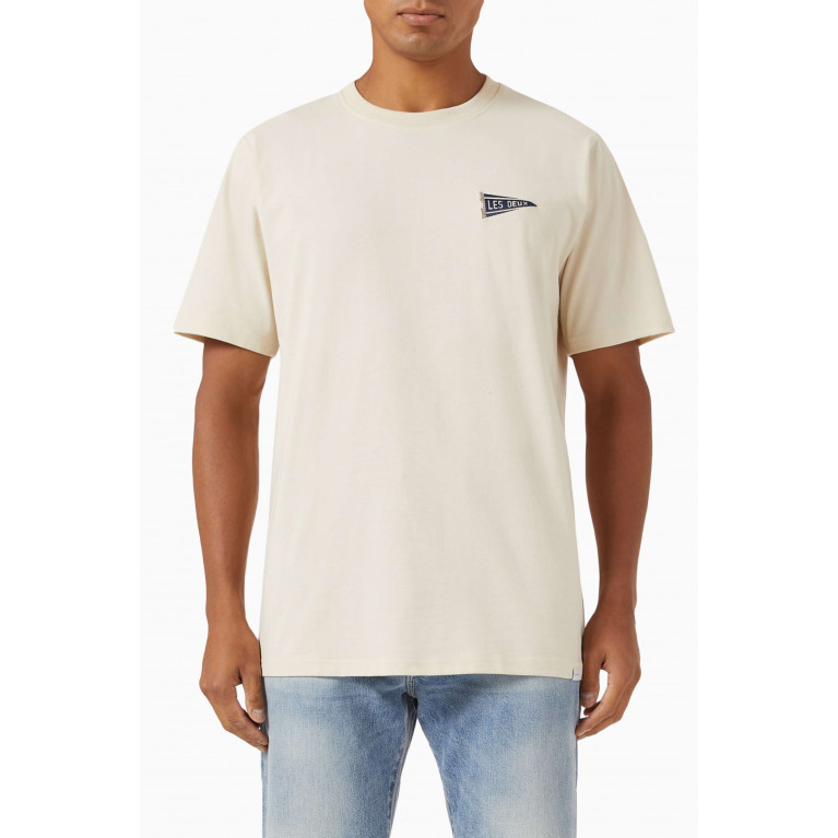 Les Deux - Flag T-shirt in Recycled Cotton-jersey Neutral