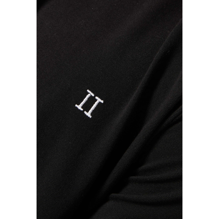 Les Deux - Logo T-shirt in Cotton Piqué Black