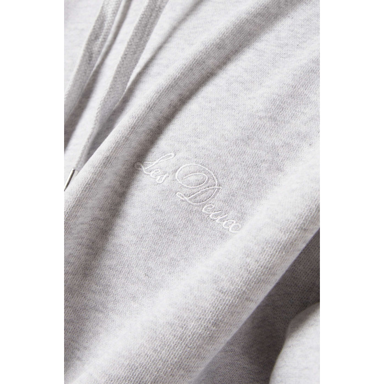 Les Deux - Logo Hoodie in Fleece Grey