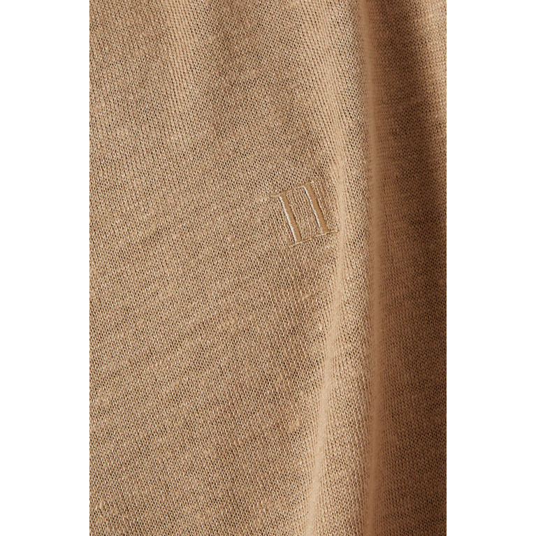 Les Deux - Elba Polo Shirt in Linen-blend Knit Neutral