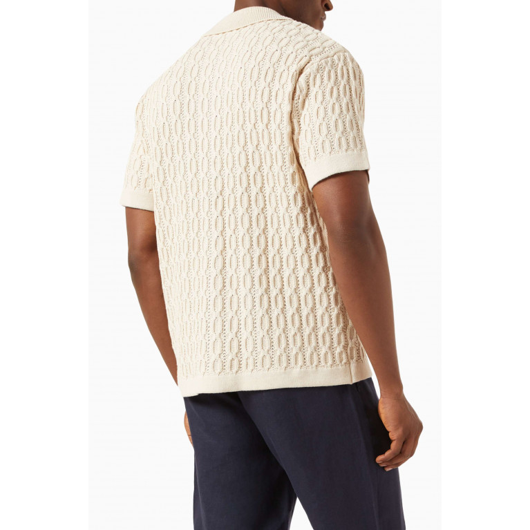 Les Deux - Garrett Cable-knit Shirt in Cotton Neutral