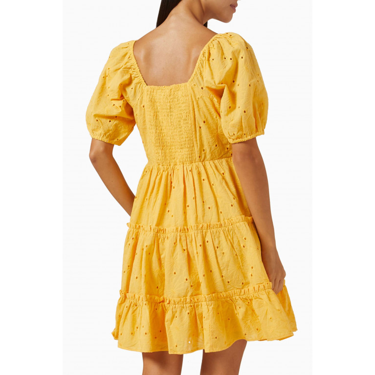 Y.A.S - Yaskasho Tiered Mini Dress in Cotton Yellow