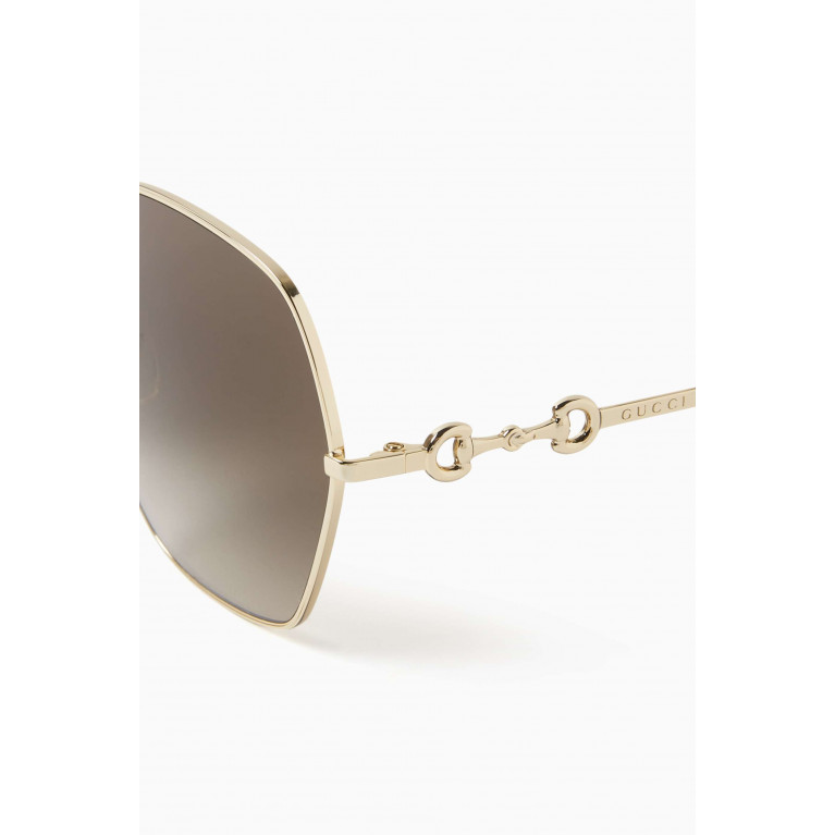 Gucci - Oversized Square Sunglasses in Metal