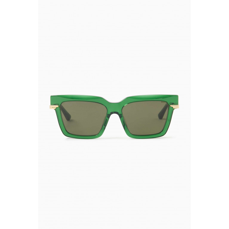 Bottega Veneta - Square Sunglasses in Recycled Acetate & Metal