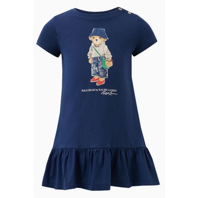 Polo Ralph Lauren - Logo & Bear Print Dress in Cotton