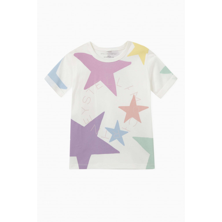 Stella McCartney - All-over Star Print T-shirt in Organic Cotton