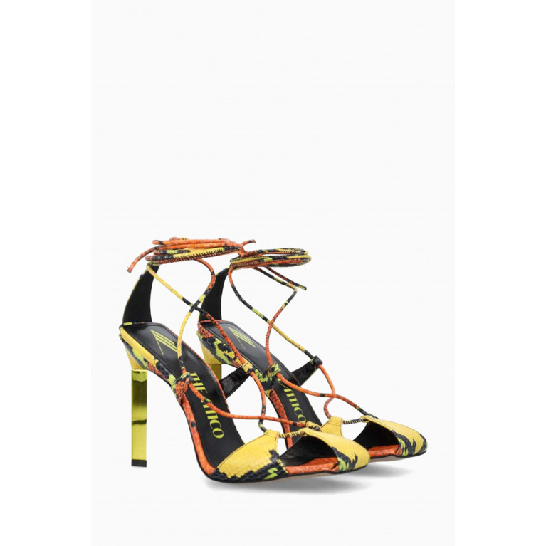 The Attico - Adele 105 Lace-up Pumps in Printed Python Leather