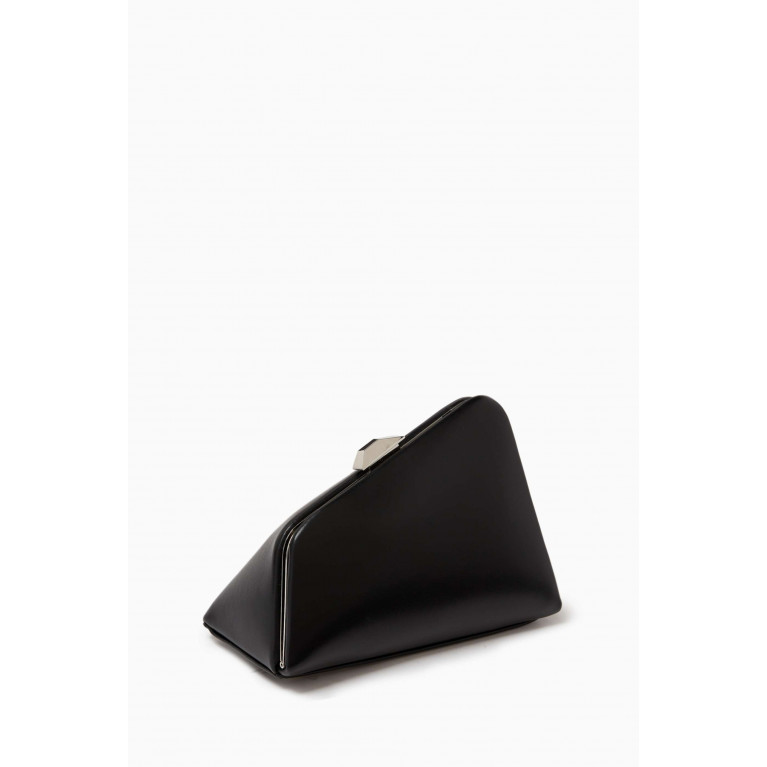 The Attico - Midnight Asymmetrical Clutch Shoulder Bag in Leather