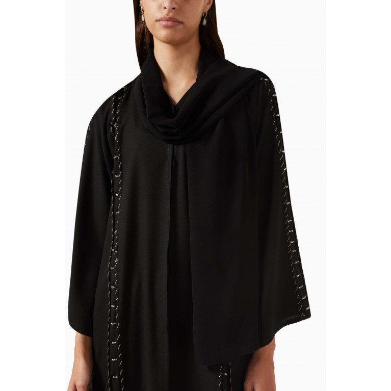 Rauaa Official - Embellished Abaya in Mixed Crepe