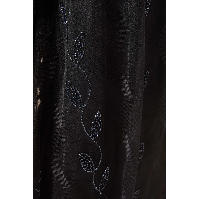Rauaa Official - Beaded Embroidery Abaya in Organza