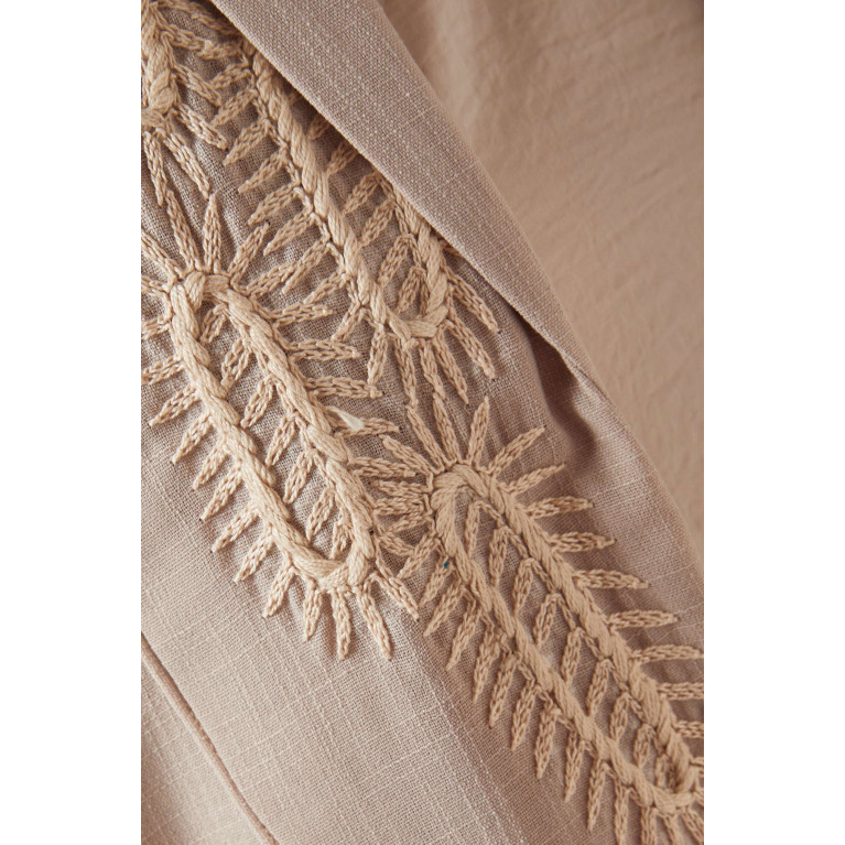 Rauaa Official - Thread-embroidered Abaya in Linen Pink