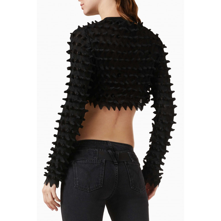 Versace - Spiked Crop Cardigan in Viscose-blend Knit