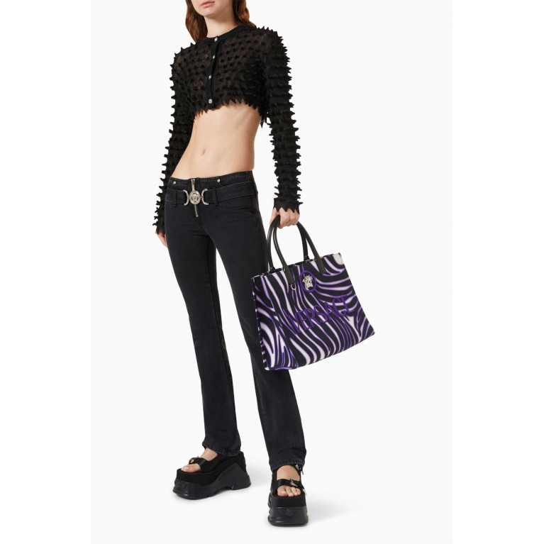 Versace - Spiked Crop Cardigan in Viscose-blend Knit