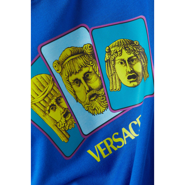 Versace - Le Maschere Print T-shirt in Organic Cotton Jersey