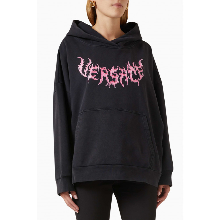 Versace - Oversized Logo Hoodie in Cotton-jersey